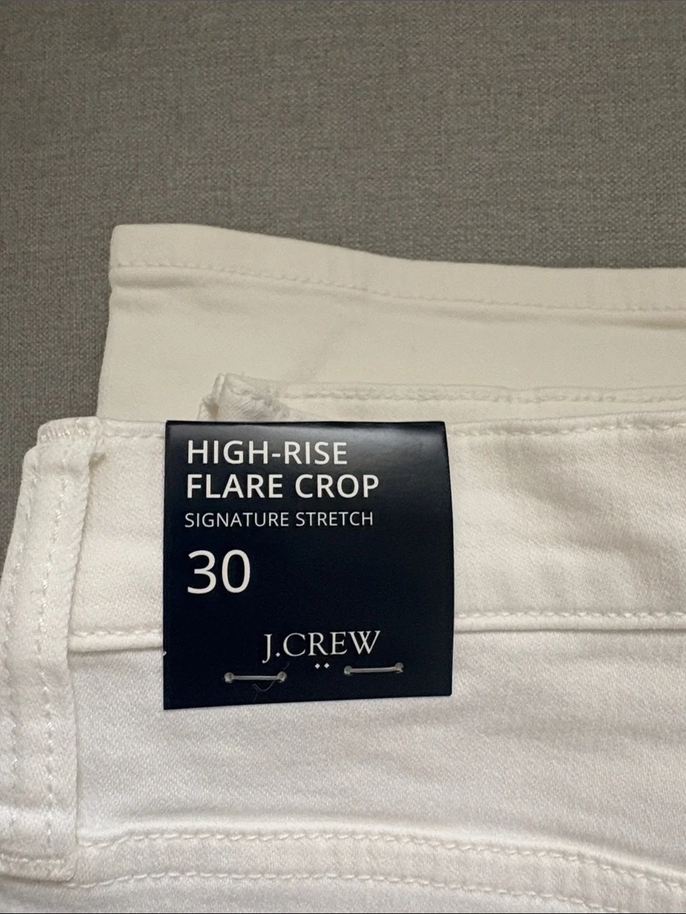 J. Crew White High-Rise Flare Crop Jeans